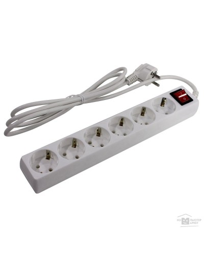 SP6W-230. Сетевой фильтр 6 розеток, 3м, белый. 5bites в Перми