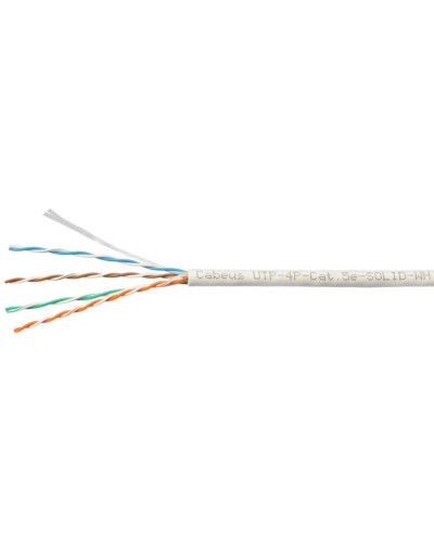 UTP-4P-Cat.5e-SOLID-WH-100 (7471c-5). Кабель «витая пара» (LAN) для структурированных систем связи. CABEUS в Перми