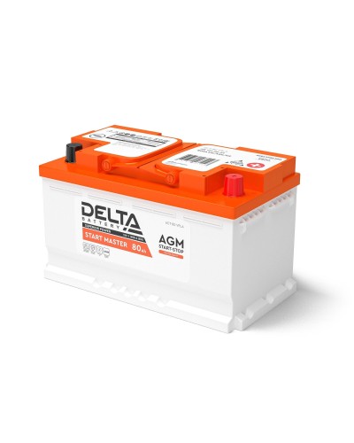 Delta START MASTER AGM 1280 (80 Ah). Аккумулятор автомобильный герметичный свинцово-кислотный. Delta в Перми