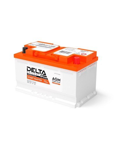 Delta START MASTER AGM 1270 (70 Ah). Аккумулятор автомобильный герметичный свинцово-кислотный. Delta в Перми