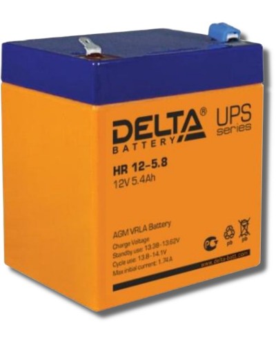 Delta HR 12-5.8. Аккумулятор герметичный свинцово-кислотный. Delta в Перми