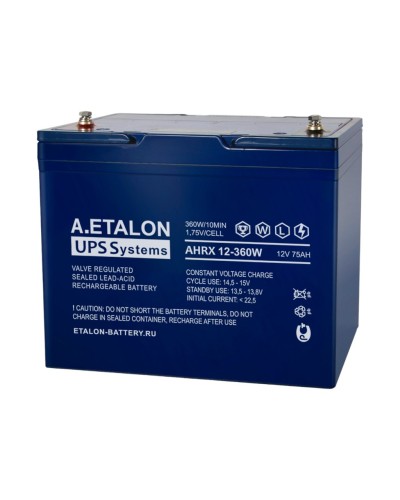 A.ETALON AHRX 12-360W (75). Аккумулятор герметичный свинцово-кислотный. ETALON в Перми