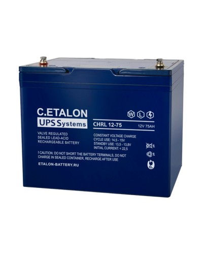C.ETALON CHRL 12-75. Аккумулятор герметичный свинцово-кислотный. ETALON в Перми