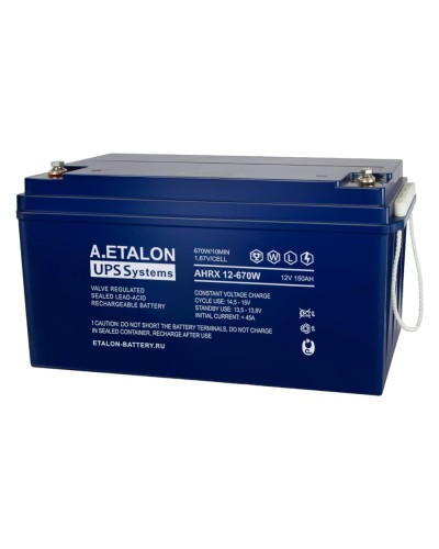 A.ETALON AHRX 12-670W (150). Аккумулятор герметичный свинцово-кислотный. ETALON в Перми
