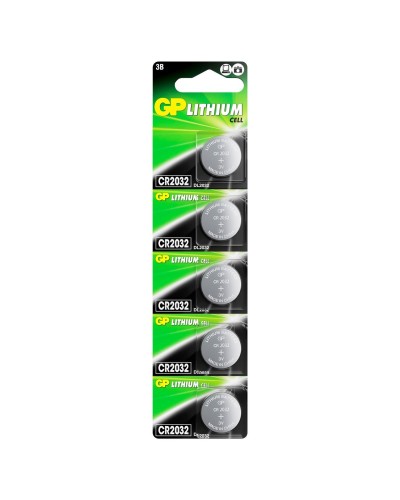 GP Lithium CR2032 (GP CR2032-2C5 100/2000), упак. 5 шт. БЛИСТЕР. Литиевые дисковые батарейки. GP Batteries в Перми
