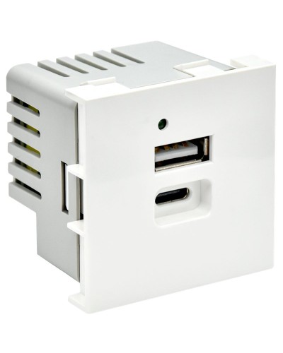 Розетка USB A+C 4,2А PRIMER РКЮ-25-40-П белый IEK (PR-KK40D-RU-0-2-AC-K01). Розетка USB. IEK в Перми
