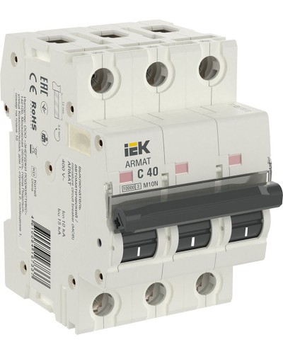 M10N 3P C 40А 10кА ARMAT (AR-M10N-3-C040). Автоматический выключатель. IEK в Перми
