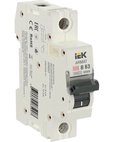 M06N 1P B 63А 6кА ARMAT (AR-M06N-1-B063). Автоматический выключатель. IEK в Перми