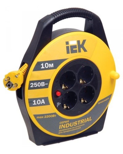 УК10 4 места, 10м (WKP15-16-04-10). Удлинитель на катушке Industrial. IEK в Перми