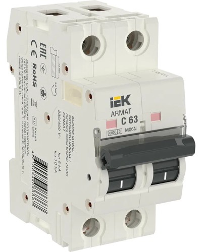 M06N 2P C 63А 6кА ARMAT (AR-M06N-2-C063). Автоматический выключатель. IEK в Перми