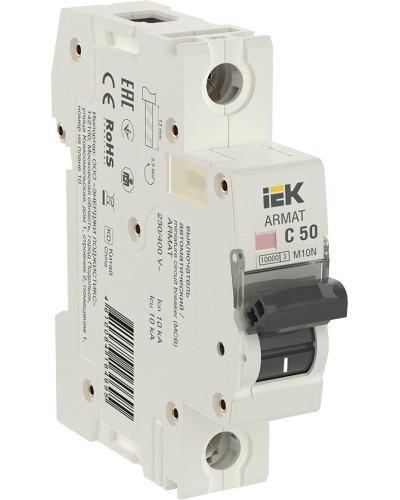M10N 1P C 50А 10кА ARMAT (AR-M10N-1-C050). Автоматический выключатель. IEK в Перми