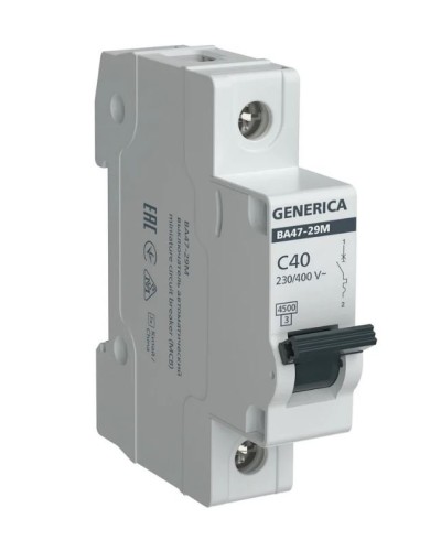 GENERICA ВА47-29М 1P C 40А 4,5кА (MVA21-1-040-C-G). Автоматический выключатель. IEK в Перми