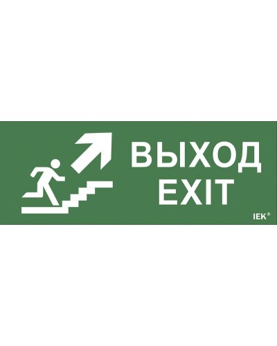 Самоклеящаяся этикетка Выход/лестница вверх/фигура (LPC10-1-24-09-VLVVF). Самоклеящаяся этикетка 240х90 мм. IEK в Перми
