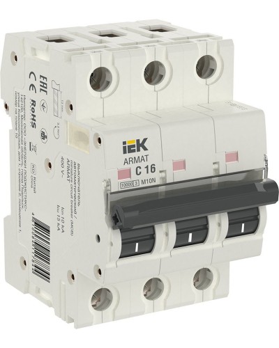 M10N 3P C 16А 10кА ARMAT (AR-M10N-3-C016). Автоматический выключатель. IEK в Перми