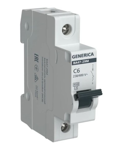 GENERICA ВА47-29М 1P C 6А 4,5кА (MVA21-1-006-C-G). Автоматический выключатель. IEK в Перми
