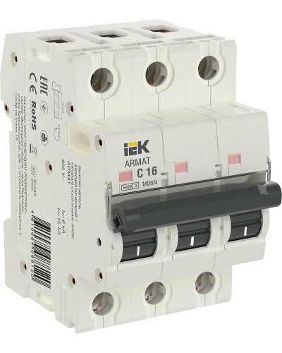 M06N 3P C 16А 6кА ARMAT (AR-M06N-3-C016). Автоматический выключатель. IEK в Перми