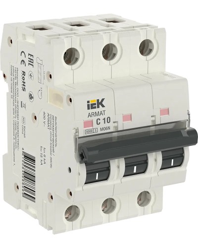 M06N 3P C 10А 6кА ARMAT (AR-M06N-3-C010). Автоматический выключатель. IEK в Перми