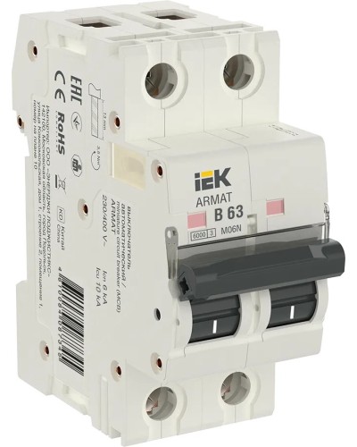 M06N 2P B 63А 6кА ARMAT (AR-M06N-2-B063). Автоматический выключатель. IEK в Перми