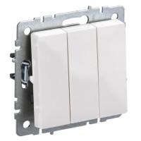 Выключатель 3-клавишный ВС10-3-0-БрБ белый BRITE (BR-V30-0-10-K01). Выключатель. IEK