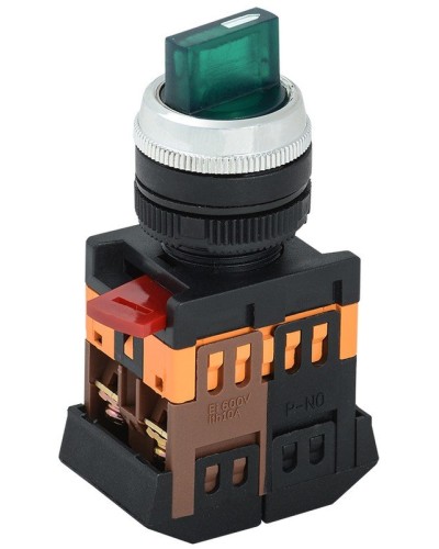 Переключатель АNС-22-2 2 положения зеленый неон (BSW10-ANC-2-K06). Переключатель на 2 положения I-O 1з+1р. IEK в Перми