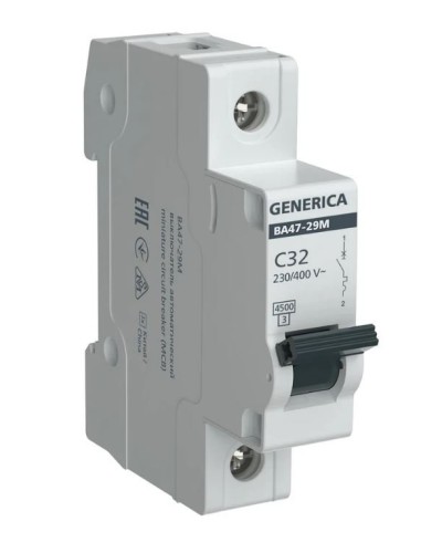 GENERICA ВА47-29М 1P C 32А 4,5кА (MVA21-1-032-C-G). Автоматический выключатель. IEK в Перми