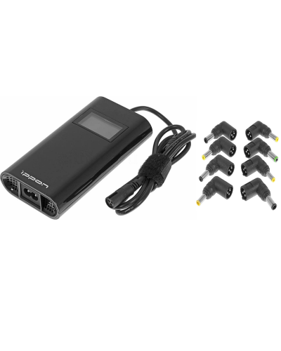 Блок питания Ippon D90U автоматический 90W 15V-19.5V 8-connectors 4.5A 1xUSB 2.1A, LCD индикатор (654527). Блок питания. Ippon в Перми