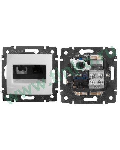 Розетка Valena 2xRJ11+RJ45 Cat.6, белый (770080). Розетка. LegranD в Перми