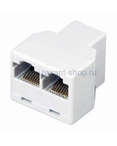 Двойник компьютерный UTP RJ-45(8P8C) (гнездо - 2 гнезда) REXANT (03-0103): Кабельный соединитель в Перми