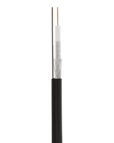 RG-11U, 75 Ом, CCS/Al/Al 83% + ТРОС*1 (бухта 305 м), черный OUTDOOR (01-3021). Кабель коаксиальный радиочастотный. Rexant в Перми