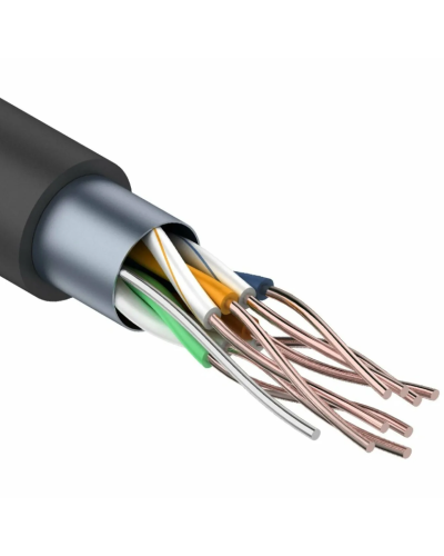F/UTP, CAT 5e, PE, 4PR, 24AWG, OUTDOOR, SOLID, черный, 305м REXANT (01-0146-1). Кабель «витая пара» (LAN) для структурированных систем связи. Rexant в Перми