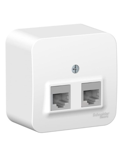 BLANCA розетка RJ45 2-местная, кат. 5Е, открытой установки, белый (BLNIA045451). Розетка компьютерная с изолированной пластиной. Systeme Electric в Перми