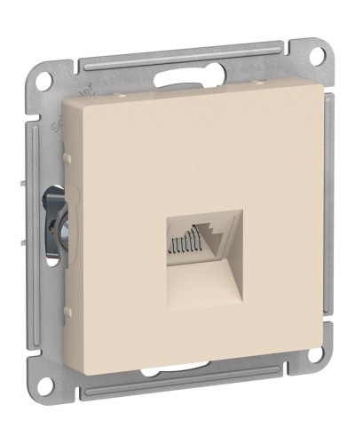 AtlasDesign розетка RJ45, кат. 5Е, 1-местная, скрытой установки, механизм, бежевый (ATN000283). Розетка компьютерная. Systeme Electric в Перми