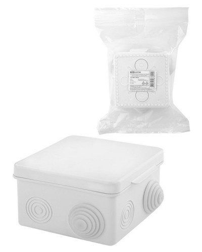 Коробка ОП 80х80х50мм, крышка, IP54, 7вх., белая (SQ1401-0922). Распаячная коробка. TDM ЕLECTRIC в Перми