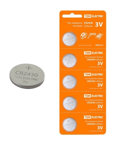 CR2430 Lithium 3V BP-5 TDM (SQ1702-0030). Элемент питания. TDM ЕLECTRIC в Перми