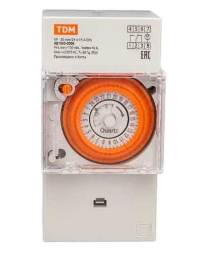 АР-30мин/24ч-16А-DIN (3 модуля) TDM (SQ1503-0006). Аналоговое суточное реле. TDM ЕLECTRIC в Перми
