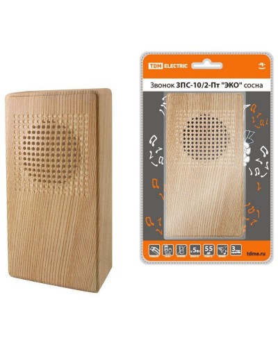 ЗПС-10/2-Пт ЭКО сосна, птичка, без кнопки, AC 230V (SQ1901-0026). Звонок проводной. TDM ЕLECTRIC в Перми