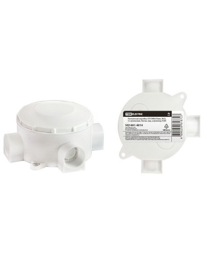 Распаячная коробка ОП D80х35мм, IP42, 3-х рожковая, белая TDM (SQ1401-4014). Распаячная коробка ОП. TDM ЕLECTRIC в Перми