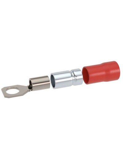 Наконечник НКИ 0,25-1,5 М6 (D6,4мм) с отверстием под винт (100 шт) (2A6P-DS-PVC). Наконечник с отверстием под винт и изолированным фланцем ПВХ, двойная гильза. ДКС в Перми