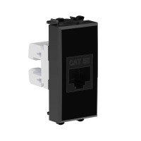 Розетка RJ-45, кат.5E, Avanti, 1 модуль, черный квадрат (4402661): Розетка компьютерная модульная