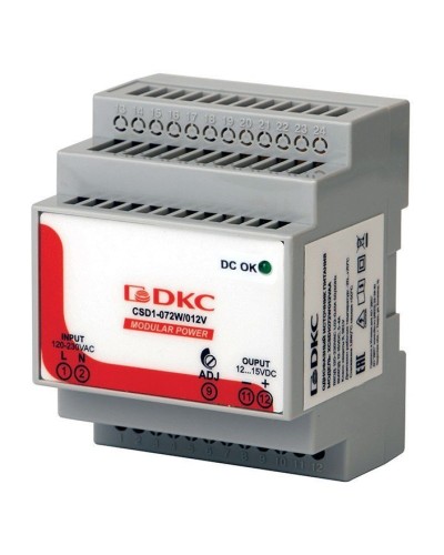 Источник питания однофазный 72Вт, 5А, 12В (XCSD1072W012VAA). Источник питания  MODULAR POWER однофазный. ДКС в Перми