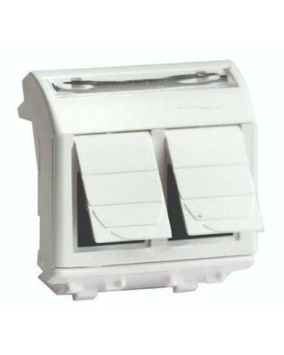 Розетка RJ-45 Brava 2 модуля слоновая кость (75459S): Розетка компьютерная с двумя разъёмами в Перми