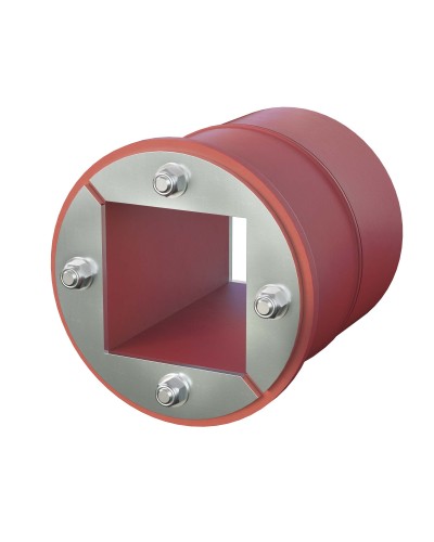 Проходка круглая, нержавеющая, D200х70 мм с проемом 120х120 мм (DXF3126): Проходка круглая, нержавеющая, с проёмом в Перми