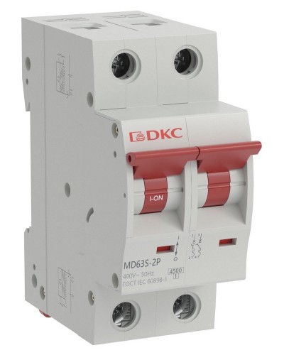 YON max MD63S 2P 50А 4,5кА C (MD63S-2PC50). Автоматический выключатель. ДКС в Перми