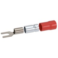 Наконечник вилочный НВИ 0,25-1,5 М3 (D3,2мм) (100 шт) (2A13P-DS-PVC). Наконечник вилочный с изолированным фланцем ПВХ, двойная гильза. ДКС
