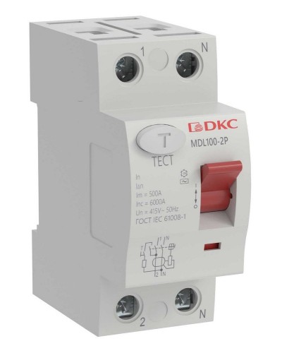 YON MAX MDL100 ВДТ, 2P, 30mA, 16A, АС (MDL100-2P2-16-AC). Автоматический выключатель дифференциальный (УЗО). ДКС в Перми