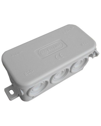 Коробка JBL090 90х42х40, 10вых., 4P (0,15…2,5мм²) серая (43154HF-GR). Коробка монтажная, огнестойкая, без галогена. Экопласт в Перми