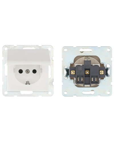 Розетка с з/к, шторками и крышкой, белый LK60 (863404-1). Розетка. Экопласт в Перми