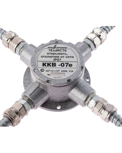 ККВ-07е-Ех-А-Р1-К-БК1, ШТ1/2+ШТ1/2+ШТ1/2+ШТ1/2. Коробка коммутационная взрывозащищенная крестообразная. Эридан в Перми