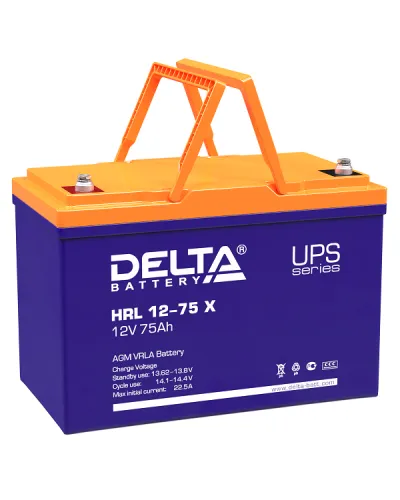 Delta HRL 12-75 X. Аккумулятор герметичный свинцово-кислотный. Delta в Перми