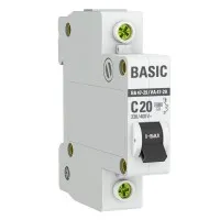 Автоматический выключатель 1P 20А (C) 4,5кА ВА 47-29 Basic (mcb4729-1-20C). Автоматический выключатель. EKF